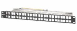 Intellinet 721028 Schlussstein-Modulezubehör Einrastbarer Rahmen (BLANK PATCH PANEL 48-PORT- - 1U BLACK)