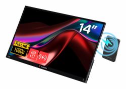 Verbatim 32088 TV-Gerät/Monitor tragbar Tragbarer Monitor Schwarz 35,6 cm [14"] LED 1920 x 1080 Pixel (Verbatim Portable 14 Touch Monitor LIGHT)