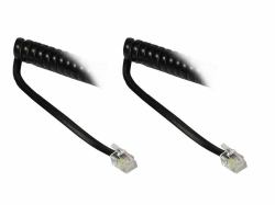 Alcasa Telephone cord, 4m Schwarz 