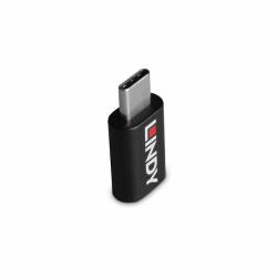 Lindy 71265 Kabeladapter USB Type C Schwarz (USB 3.2 Type C to C 100W Data - Blocker)
