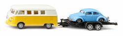 Siku VW T1 with trailer and VW Beetle Auto-Modellsatz Vormontiert 1:50 (Siku SUPER VW T1 mit AnhÃ¤nger und KÃ¤fe)