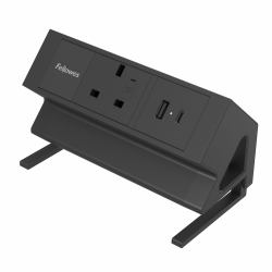 Fellowes Power Desk Type G Clamp Fit 1x230v 1xUSB-A 1x USB-C Socket 2m Cable Black - 100136980 Verlängerungskabel 1 AC-Ausgänge Drinnen Schwarz ([NEW] FELLOWES POWER DESK TYPE G - BLACK 100136980)