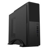 cit S014C Black Slim Micro ATX/ITX Desktop Case with 300W Power Supply, USB 2.0, USB 3.0 Type-A &...