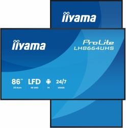 iiyama LH8664UHS-B3AG Signage-Display Digital Signage Flachbildschirm 2,17 m [85.6"] WLAN 500 cd/m² 4K Ultra HD Schwarz Eingebauter Prozessor Android 24/7 (86" 3840x2160, UHD IPS panel, Haze 25% 5...