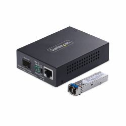 StarTech.com Single-Mode [SM] LC Glasfaser Medienkonverter für 10-1000Mbps Netzwerke, eigenstän...