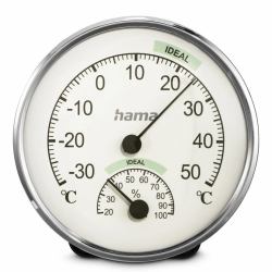 Hama Chios Drinnen Silber, Weiß (CHIOS THERM/HYGROMETER SIL/WHT)