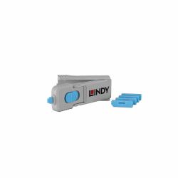 Lindy 40324 Schnittstellenblockierung Schnittstellenblockierung + Schlüssel DisplayPort Blau Acrylnitril-Butadien-Styrol [ABS] 5 Stück[e] (40324 DP Port Blocker Key - - Pack of 4 Blockers, Blue -...