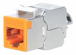 Intellinet 766623791328 Keystone-Modul (Cat6A 10G Shielded Toolless - Slim Keystone Jack, Orange - Warranty: 12M)