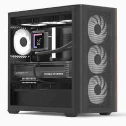 Aerocool D301A Mini Tower Schwarz, Holz 