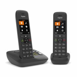 Gigaset C575A Duo Analoges/DECT-Telefon Anrufer-Identifikation Schwarz (C575A Duo Analog/Dect - Telephone Caller Id Black - Warranty: 12M)