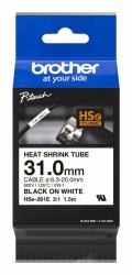 Brother HSE-261E Schrumpfschlauch (HSe-261E Heat shrink tube - - Black on White, 31.0 mm [For - diameter 6.3 to 20.0 mm] - Warranty: 12M)