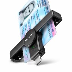 Axagon CRE-SMPC USB-C Smart card/ID card PocketReader smart card reader Indoor USB Type-C Black (AXAGON CRE-SMPC USB-C Smart Card Pocke)