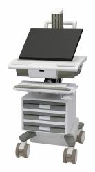 Ergotron M031-0101-111101-1-0 All-in-One PC/Workstation Halterungen/ Ständer 19,5 kg Weiß, Grau 61 cm [24"] (Mosaic Flex Arm Cart, Tier 3 Std 1x1x1)
