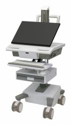Ergotron M031-0101-110001-1-0 All-in-One PC/Workstation Halterungen/ Ständer 19,5 kg Weiß, Grau 61 cm [24"] (Mosaic Flex Arm Cart, Tier 1 Std 1)