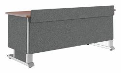 Middle Atlantic Products Forum™ Lectern, 72" Wide, Electrically Height Adjustable, Wilsonart® Biltmore Cherry, Magnesium Powdercoat, Charcoal Gray Felt with Power for UK (FM LECTERN 7227 HTADJ E...