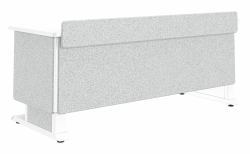 Middle Atlantic Products Forum™ Lectern, 72" Wide, Electrically Height Adjustable, Wilsonart® Designer White, White Powdercoat, Silver Gray Felt with Power for Switzerland (FM LECTERN 7227 HTADJ...
