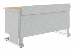 Middle Atlantic Products Forum™ Lectern, 60" Wide, Electrically Height Adjustable, Wilsonart® Kensington Maple, Magnesium Powdercoat, Silver Gray Felt with Power for Switzerland (FM LECTERN 6027...