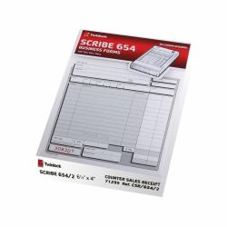 Rexel Twinlock Scribe 654 Sales Receipt 2 Part Refill [100] (Rexel Counter Sales Receipt 2 Part Set 654/2 [100])