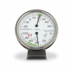 Hama Tahiti Drinnen Temperatur- & Feuchtigkeitssensor Mechanisches Umgebungsthermometer (TAHITI THERMOMETER 11CM SILVER)