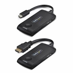 StarTech.com 4KUSBC-WIRELESS-65FT Audio-/Video-Leistungsverstärker AV-Sender & -Empfänger Schwarz (WIRELESS USB-C HDMI EXTENDER - - 20M USB POWERED PLUG AND PLAY)