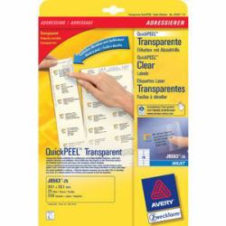 Avery J856325 selbstklebendes Etikett Transparent 350 Stück[e] (Avery J8563-25 QuickPEEL Address Labels 25 Sheets 14 Labels per Sheet)