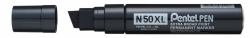 Pentel N50XL 6 Pack Black Permanent Marker Jumbo Chisel Tip 17mm Line
