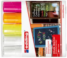 Edding 4095 Kreidestift Bullet Grau, Orange, Pink, Weiß, Gelb 5 Stück[e] (e-4095/5 S Prof Chalk Marker Set Assorted [5])