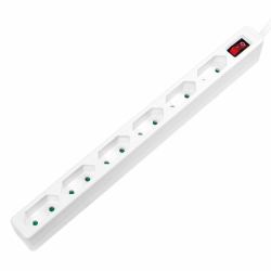 LogiLink LPS232 Verlängerungskabel 1,5 m 6 AC-Ausgänge Drinnen Weiß (Outlet Strip, 6 euro sockets, - w/ switch, white - Warranty: 48M)
