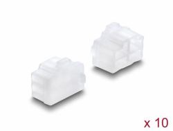 DeLOCK Staubschutz für RJ45 Buchse 10 Stück Silikon transparent (Delock - Stecker-Staubschutz - durchsichtig [Packung mit 10])