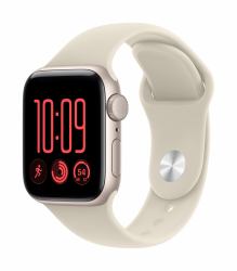 Apple Watch SE [3nd generation] OLED 40 mm Digital 324 x 394 Pixel Touchscreen Biege WLAN GPS (WATCH SE 3 GPS 40MM STARLIGHT - ALU. CASE SAND SPORT BAND S/M)