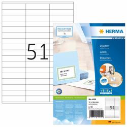 HERMA Etiketten Premium A4 70x16.9 mm weiß Papier matt 5100 St. (HERMA Premium - laminerede etiketter -)