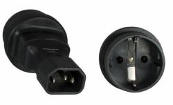 Microconnect PE14CEEAD Netzstecker-Adapter C14 Typ F Schwarz (Power Adapter C14 - Schuko M-F - IEC 60320-C14 - CEE 7/7 M-F - Black - Warranty: 300M)