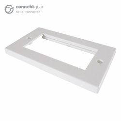 CONNEkT Gear 90-0105 Wandplatte/Schalterabdeckung Weiß (4 MOD DOUBLE FACEPLATE RJ45 - 145X85MM WHITE)