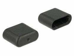 DeLOCK 64008 Steckdosensicherung USB Typ-C Schwarz 10 Stück[e] (Delock Dust Cover for USB Type-C Male)