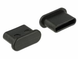 DeLOCK 64014 Steckdosensicherung USB Typ-C Schwarz 10 Stück[e] (Delock Dust Cover for USB Type-C Femal)