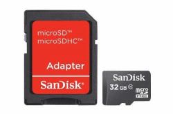 SanDisk SDSDQM-032G-B35A memory card 32 GB MicroSDHC Class 4 (SD CARD MICRO 32GB SDHC - WITH ADAPTER)