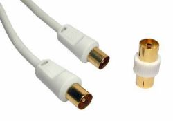 Cables Direct 1.8m coaxial cable White (CDL 1.8m AERIAL M-M+ Coupler - WHT)