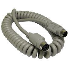 Cables Direct EX-032 PS/2 cable 2 m 6-p Mini-DIN Grey (CDL 2Mtr Coiled PS/2 Extension Cab)