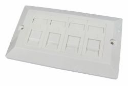 Cables Direct Dual Cat6 Faceplate 4 Port Steckdose Weiß (CDL 4Port Cat6Faceplate-DualGangV2)