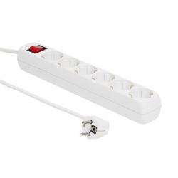Microconnect GRU00610W Verlängerungskabel 10 m 6 AC-Ausgänge Drinnen Weiß (6-way Schuko Socket 10M White - With ON/OF switch and child - protection - Warranty: 300M)