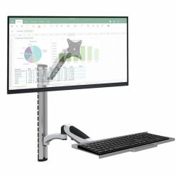 Techly ICA-PLW 02 Flachbildschirm-Tischhalterung 68,6 cm [27"] Wand Silber 