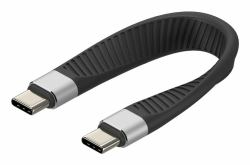 Techly ICOC-USBC-FL-U4 USB Kabel USB4 Gen 2x2 0,124 m 40 Gbit/s 1000 W Schwarz 