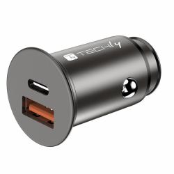 Techly IUSB2-CAR5-AC38W Ladegerät für Mobilgeräte Universal Schwarz Zigarettenanzünder Schnellladung Auto 